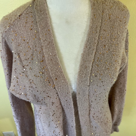 Express Your Women’s Sequin Embellished Beige Cardigan Size XS - Picture 4 of 11
